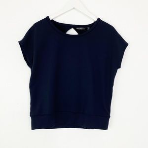Athleta Women’s Size M Short Sleeve Sweatshirt Open Back Blouse